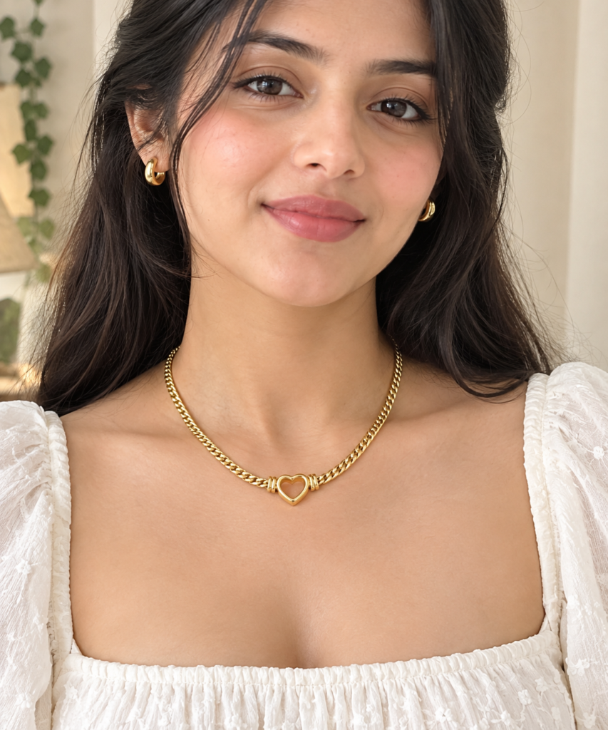 Heart Charm Gold Necklace