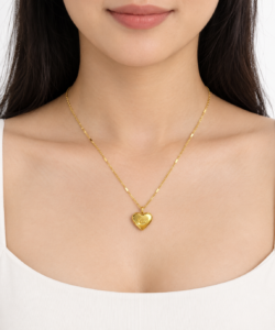 Golden Heart “Love” Pendant Necklace ❤️✨